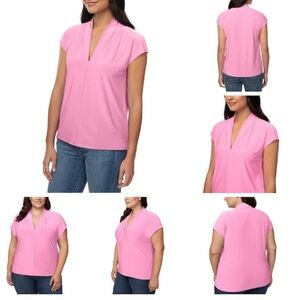 🎁Like New Buffalo David Bitton Pink Sleeveless polyester blouse-medium #T0923-01
